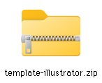 ダウンロードボタンをクリックすると、Illustrator（ai形式）のデータ作成専用のテンプレートファイルがダウンロードされます。