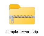 ダウンロードボタンをクリックすると、Word（docx形式）のデータ作成専用のテンプレートファイルがダウンロードされます。